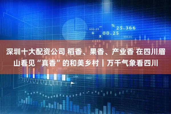 深圳十大配资公司 稻香、果香、产业香 在四川眉山看见“真香”的和美乡村｜万千气象看四川